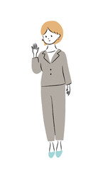 スーツを着た女性　挨拶