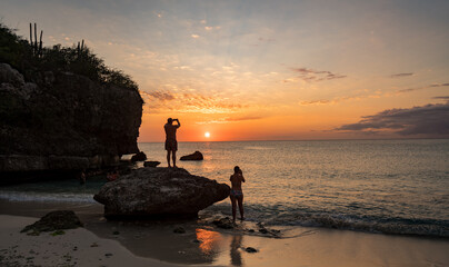  Sunset at the beach Views around the Caribbean island of Curacao