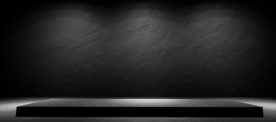 black and white background with spotlights, Siyah, koyu ve gri soyut çimento duvar ve stüdyo odası, teşhir ürünleri için iç doku. duvar arka planı.