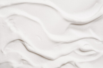 Mousse shaving cream or facial cleanser product or soft soap foam texture background copy space. - obrazy, fototapety, plakaty