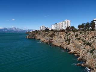 Fototapeta premium touristic cliff city antalya in mediterranean turkey coastline by the mediterranean sea