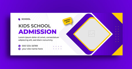 School admission facebook cover and web banner social media post template