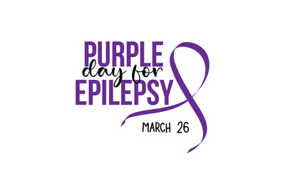 Purple Day for epilepsy. Health awareness brush calligraphy concept vector template for banner, card, poster, background.