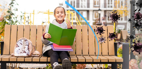 Stronger immunity - better disease resistance. children surrounded by viruses