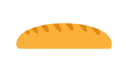 loaf on a white plate with a crust from the oven. vector illustration. drawing for a bakery, cafe, restaurant. illustration with food, vegan food