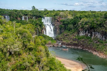 Brazil, the famous falls of Igua&ccedil;u (Iguazu) seen from the Brazilian side.