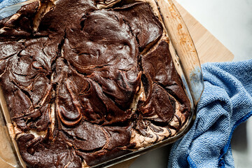 Dark Chocolate Swirl Brownies