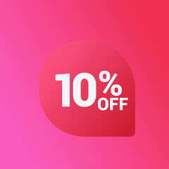 10% off Sale banner offer ad discount promotion vector banner. price discount offer. season sale promo sticker colorful background