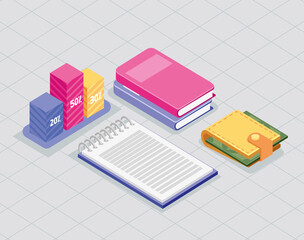 statistics and budget management icons