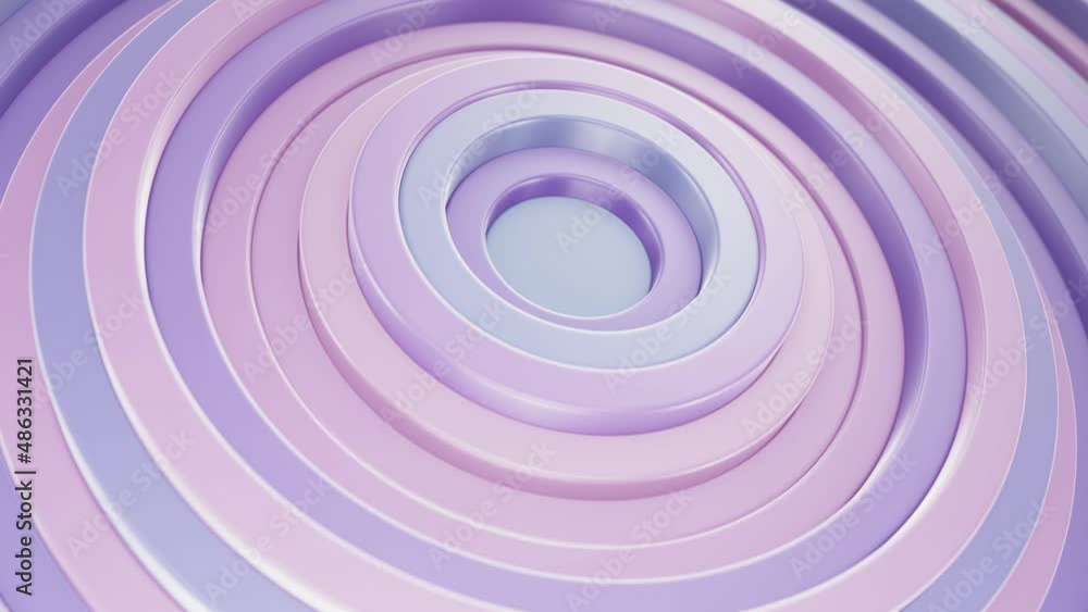 Poster abstract looping 3d animation of the moving pastel color palette rings rendered in uhd as motion bac