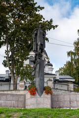 Fototapeta premium Russia. Saint-Petersburg. September 10, 2021. Monument to Alexander Nevsky in the village of Ust-Izhora.