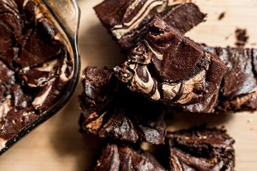 Dark Chocolate Swirl Brownies