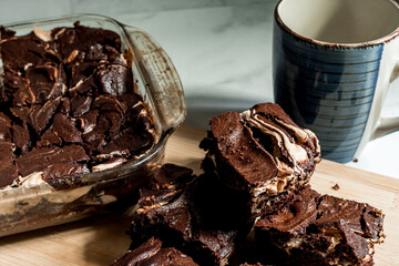 Dark Chocolate Swirl Brownies