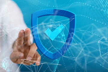 Information technology protected with firewall, secure access and encryption against cyber