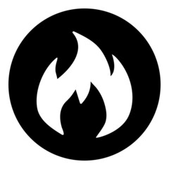 Fire Flame Flat Icon Isolated On White Background