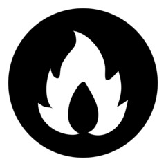 Fire Flame Flat Icon Isolated On White Background