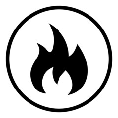 Fire Flame Flat Icon Isolated On White Background