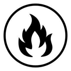 Fire Flame Flat Icon Isolated On White Background
