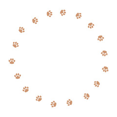 動物の足跡のフレーム背景イラスト素材　正方形