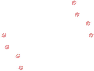 動物の足跡のフレーム背景イラスト素材