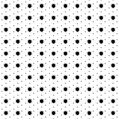 Square seamless background pattern from geometric shapes are different sizes and opacity. The pattern is evenly filled with big black sea urchin symbols. Vector illustration on white background