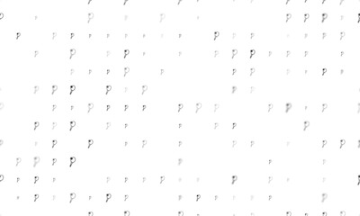 Seamless background pattern of evenly spaced black tennis symbols of different sizes and opacity. Vector illustration on white background