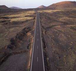 Road through Timanfaya National Park | Lanzarote, Canary Islands, Spain