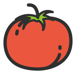 Tomato icon. Red juicy fruit. Salad vegetable