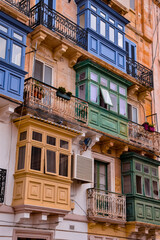 Balconies in Valleta, Malta