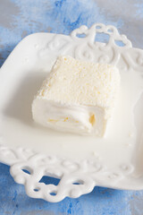 Heavy cream roll. Turkish food Kaymak