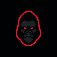 Angry gorilla symbol. Gorilla mascot logo head.