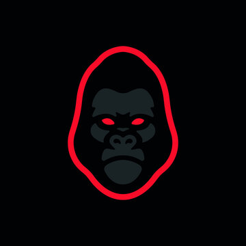 Angry gorilla symbol. Gorilla mascot logo head.