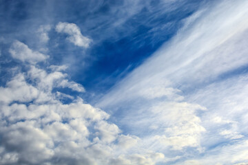 Obraz premium blue sky and white clouds. Clouds floating in the sky. cloudy blue background.