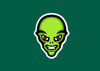 Alien mascot sport logo design. Vector illustration.