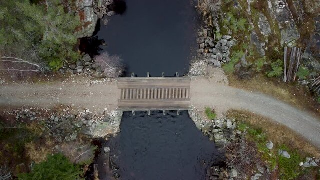 Wooden Bridge Lake Sandvatn Norway 4K 30fps