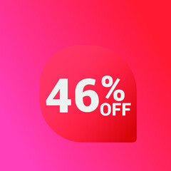 46% off Sale banner offer ad discount promotion vector banner. price discount offer. season sale promo sticker colorful background