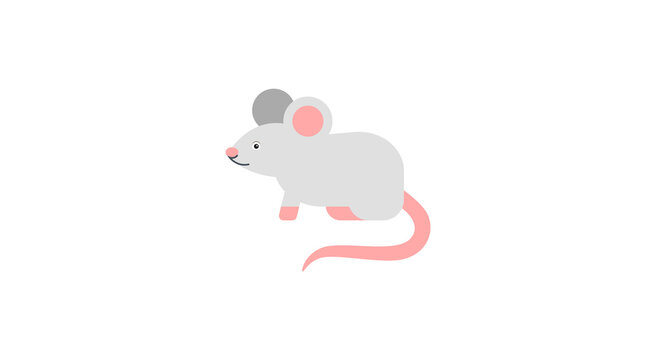 Rat vector flat icon. Isolated mouse, rat emoji illustration