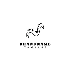 earthworm cartoon logo template icon design black isolated vector illustration