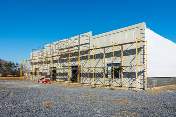New Retail Construction With Scaffolding