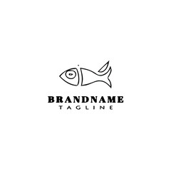 animal fish cartoon logo template icon design black isolated vector illustration