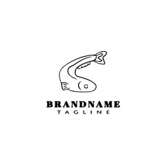 animal fish cartoon logo template icon design black isolated vector illustration
