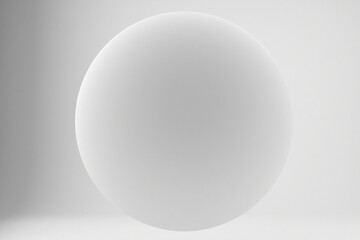 Big white Sphere or Button isolated on white background