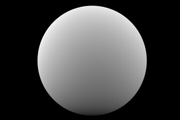 Big white Sphere or Button isolated on black background