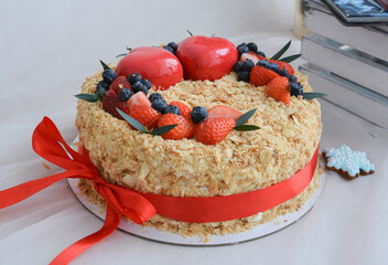 cake with berries