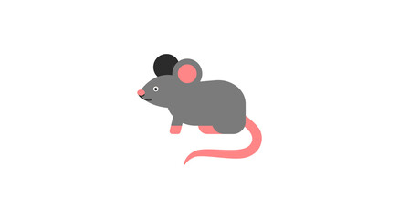 Rat vector flat icon. Isolated mouse, rat emoji illustration