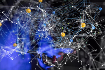 Business cubes  network team word