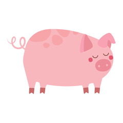 Cute pigs. Cheerful pig. Funny pigs vector.