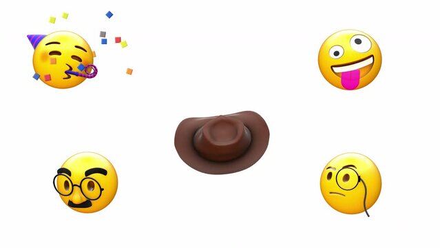 Set of Mood Emoji Loop and transparent background in alpha 32bit ProRes