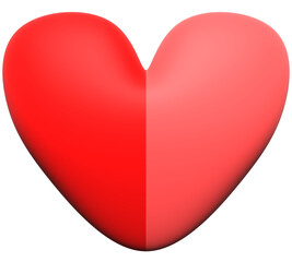 Heart isolated - 2 halfs fitted together