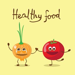 Cute funny food and drink characters set, best friends, funny fast food menu vector Illustrations. Flat vector illustration use for web page, card, poster, banner.